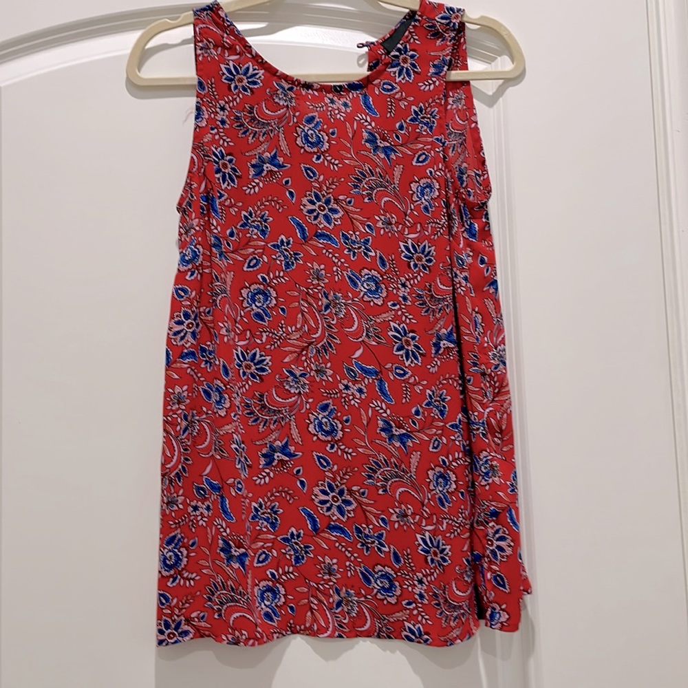 Red printed blouse